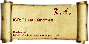 Kálnay Andrea névjegykártya